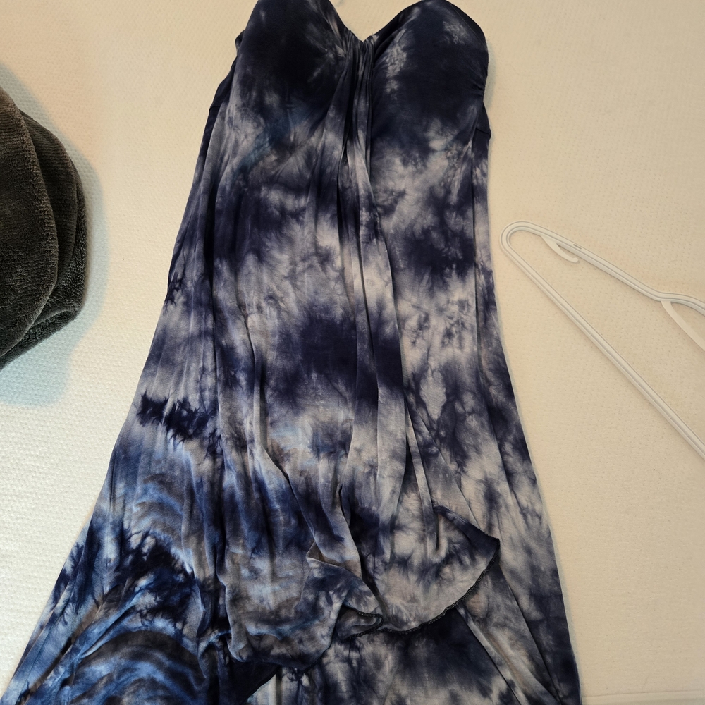 Skye Navy and White Tie-Dye Dress